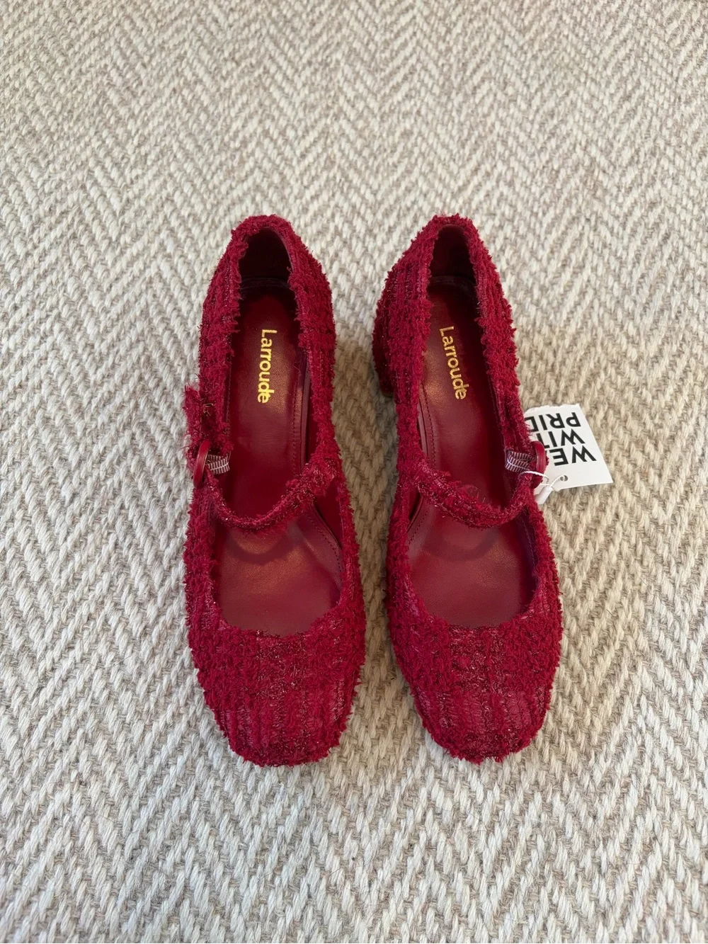 NWT Larroudé Women's Red Mary Jane Pumps | Size 6.5